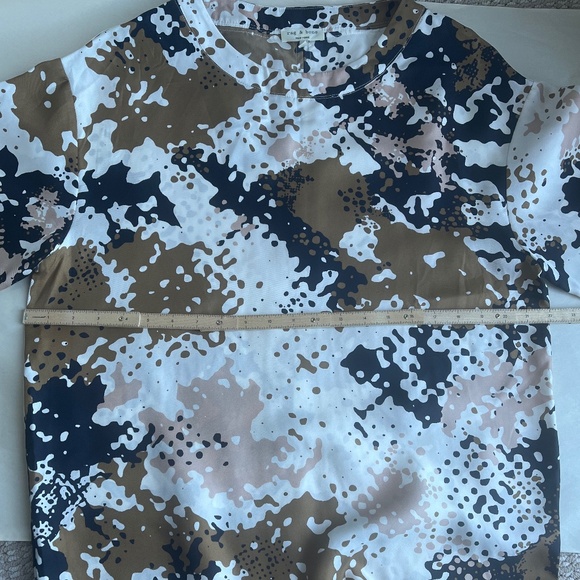 $495 rag & bone 'Chester' Camo Print 100% Silk T-Shirt Dress Small - Picture 16 of 16